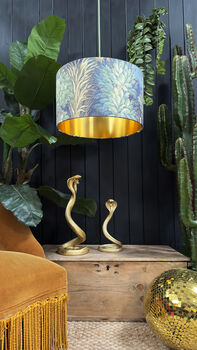 Emerald Enchanted Wood Lampshade With Gold Lining, 10 of 10