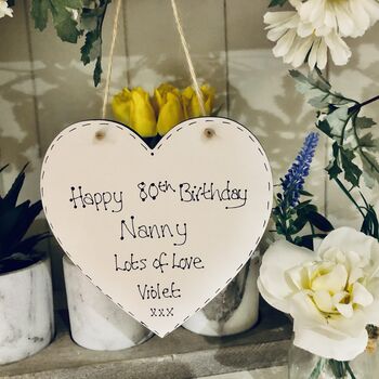 Personalised Birthday Name Heart 50th 60th 70th, 7 of 11