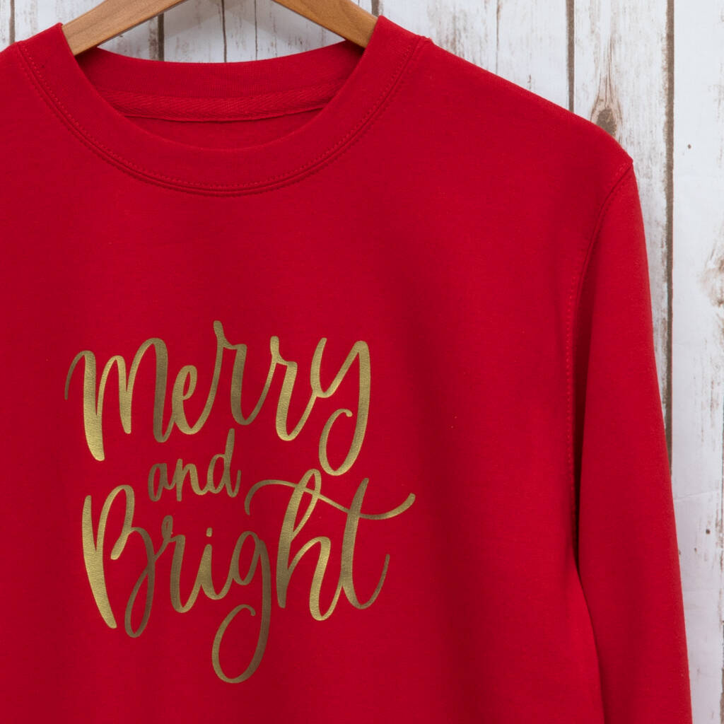 Red Ladies Christmas Jumper Merry And Bright By Betty Bramble ...