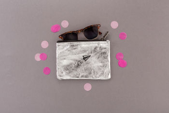 'You Totally Rock' Silver Zipper Pouch Bag, 2 of 3