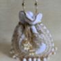 White Velvet Handcrafted Luxury Potli/Wrist Bag, thumbnail 4 of 7