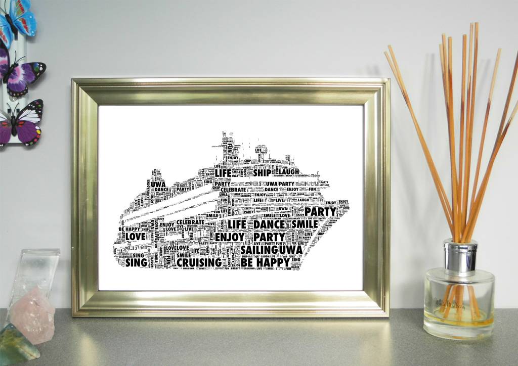 Personalised Ships, Cruise, Sailing Or Navy Word Art By Unique Word Art