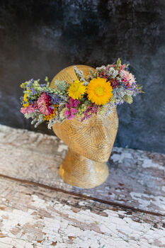 Dried Flower Hair Crown In Summer Shades, 2 of 3