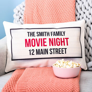 Family Movie Night Personalised Cushion For The Home, 4 of 4