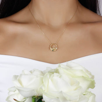 Rose Halo Diamond And Tourmaline Necklace, 5 of 8