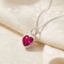 Mini Heart Silver Ruby July Birthstone Necklace, thumbnail 1 of 3