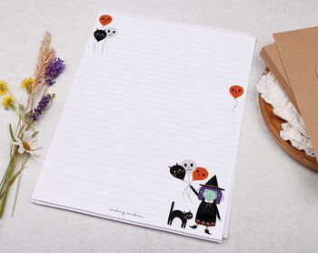 A4 Letter Writing Paper With Halloween Witch, 2 of 6