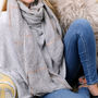 Rose Gold Checked Foil Personalised Scarf, thumbnail 2 of 8