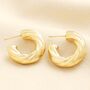 Stainless Steel Chunky Twisted Hoop Earrings In Gold, thumbnail 1 of 4