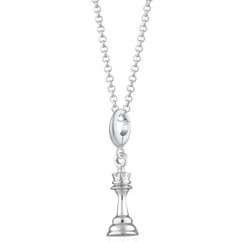 Sterling Silver Chess Piece Charm Necklace, 3 of 6