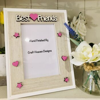 Personalised Best Friends Heart Photo Frame Birthday, 5 of 12