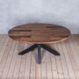 Causey Stripe Walnut Dining Table With Spider Legs, thumbnail 3 of 6