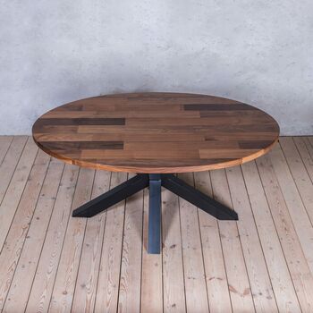 Causey Stripe Walnut Dining Table With Spider Legs, 3 of 6