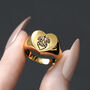 Sacred Heart Signet Ring Gold Or Silver, thumbnail 1 of 6