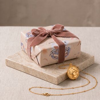 Pisces Zodiac Necklace 18k Gold Plated Personalised Engraved Gift, 9 of 9