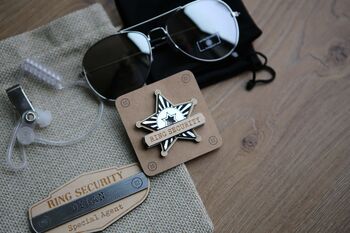 Personalised Ring Security Kit Pouch Ring Bearer Badge Set, 3 of 5