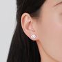 Sterling Silver Badger Head Stud Earrings, thumbnail 8 of 11