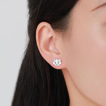 Sterling Silver Badger Head Stud Earrings, 8 of 11