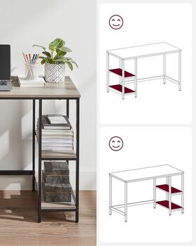 Computer Desk With Shelves Left Or Right Steel Frame, 4 of 10