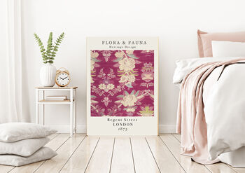 Vintage Flower Textile Art Print, 2 of 3