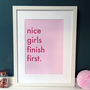 Nice Girls Finish First Print, thumbnail 3 of 4