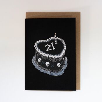 21st Gothic Cake Birthday Card, 4 of 6
