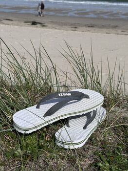 Natural White Rubber Flip Flops, 4 of 10