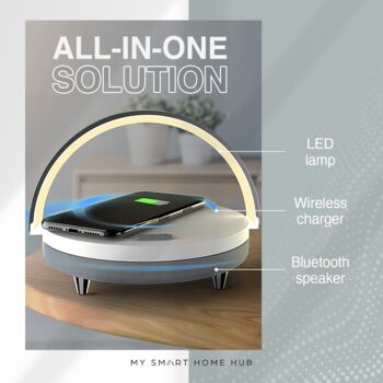 White LED Lamp Bluetooth Speaker And Wireless Charger, 5 of 8