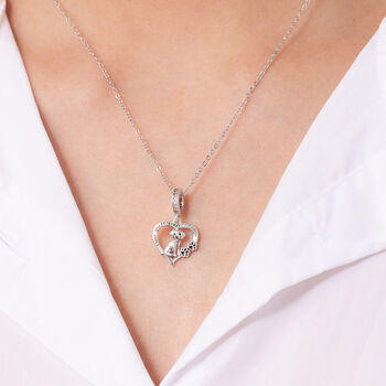 Sterling Silver Labrador Necklace Paw Print Personalised, 2 of 7