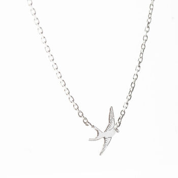 Swallow Necklace In Solid 925 Sterling Silver, 7 of 8
