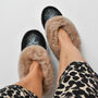Peacock Brown Sheepskin Moccasin Slippers, thumbnail 4 of 8