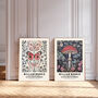 William Morris Set Of Two Butterfly And Forest Art Prints, thumbnail 1 of 3