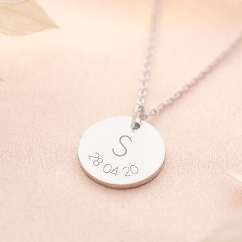 Asta Initial And Date Personalised Necklace, 4 of 12