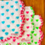 Handmade Scallop Neon Napkins, thumbnail 2 of 7