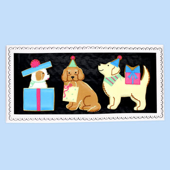 Biscuiteers Hand Iced Party Pups Letterbox Biscuits, 2 of 3