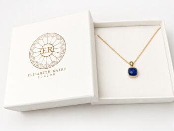 Gold Lapis Lazuli Pendant Necklace, 6 of 9