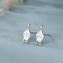 Sterling Silver Silly Duck Stud Earrings, thumbnail 1 of 12