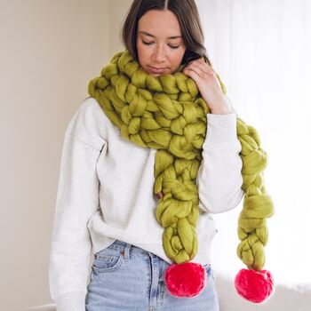 Custom Colour Giant Pom Pom Scarf, 2 of 6