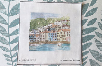 Harbour Scene Hand Embroidery Design On Linen, 4 of 6