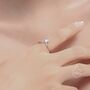 Minimalist Aqua Green Opal Chevron Ring, thumbnail 2 of 12