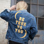 'Be True To You' Embroidered Denim Jacket, thumbnail 1 of 4
