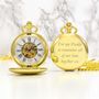 Gold With Roman Numerals Personalised Pocket Watch, thumbnail 1 of 4