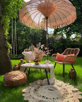 Macrame Hand Knotted Garden Parasol, 2 of 4