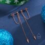 Sterling Silver Dangling Spike Chain Drop Stud Earrings, thumbnail 4 of 8