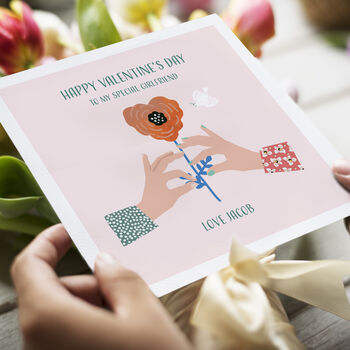 Personalised Modern Flower Valentine's Day Card, 5 of 8