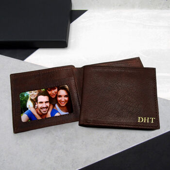 Personalised Men's Rfid Leather Photo Billfold Wallet, 2 of 8