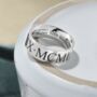 Roman Numerals Personalised Silver Ring 8mm Flat, thumbnail 2 of 10