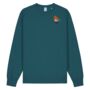 Adults Unisex Organic Cotton Embroidered Robin Christmas Jumper, thumbnail 2 of 12