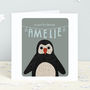 First Christmas Penguin Personalised Card, thumbnail 1 of 5
