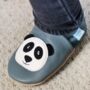 Dotty Fish Grey Panda Soft Leather Baby Shoes With Barefoot Soles, thumbnail 2 of 8